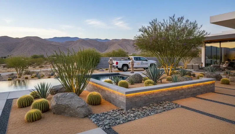 Palm Springs, CA landscaping design services for custom desert-friendly outdoor spaces