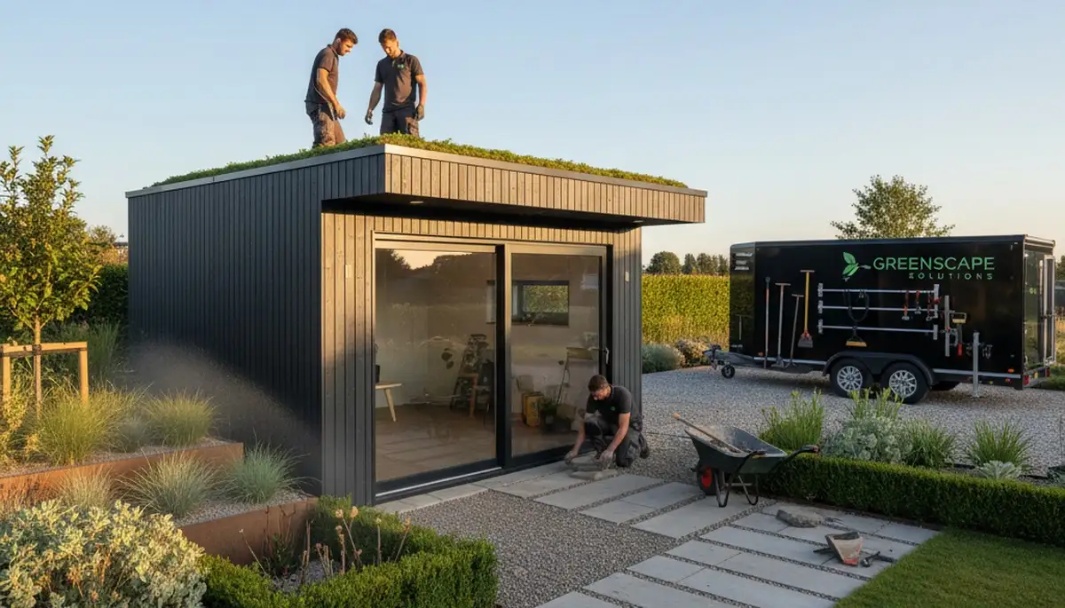 Shed installation in Palm Springs, CA for durable outdoor storage in desert conditions