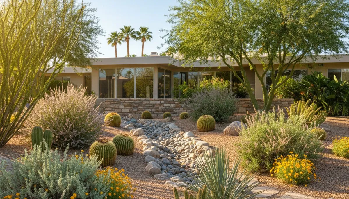 Drought-tolerant native plant garden design in Palm Springs, CA by Chop Chop Landscaping