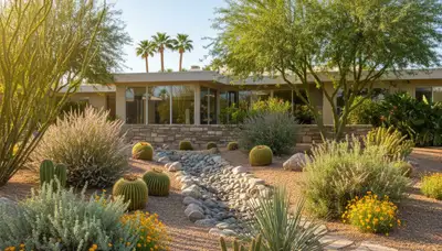 Drought-tolerant native plant garden design in Palm Springs, CA by Chop Chop Landscaping